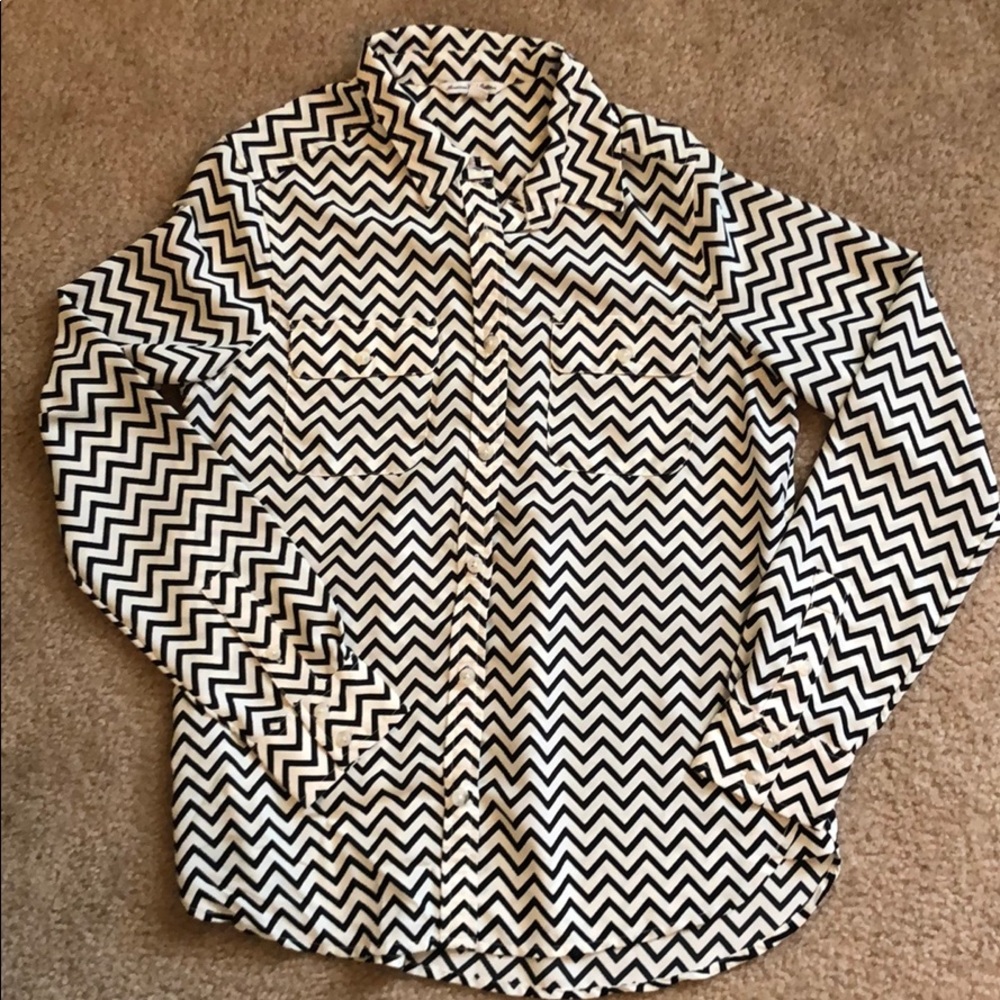 Chevron button down blouse